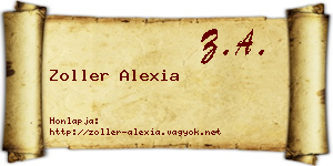 Zoller Alexia névjegykártya